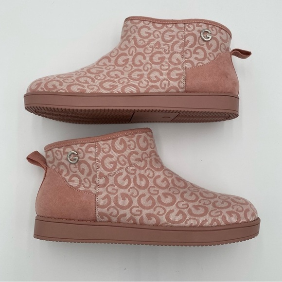 G‎ By Guess GBG Alena LOGO Short Faux Fur Winter Boots Ankle Booties Pink (NWOT) - Picture 6 of 8
